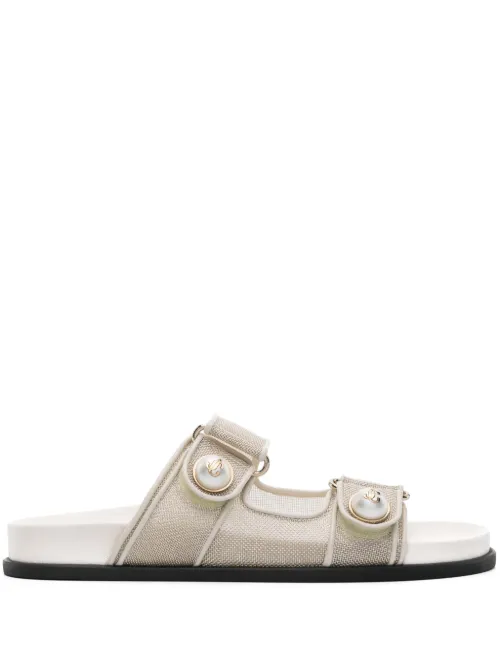 Claquettes Fayence en mesh métallisé - Jimmy Choo - Modalova