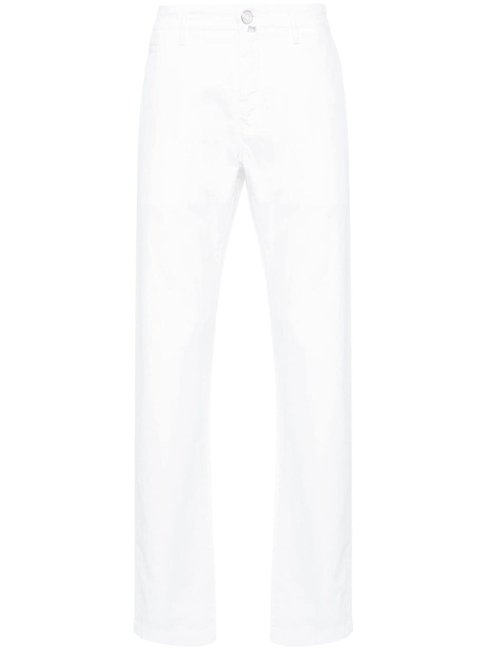 Jacob Cohën logo-patch slim-fit trousers - Bianco