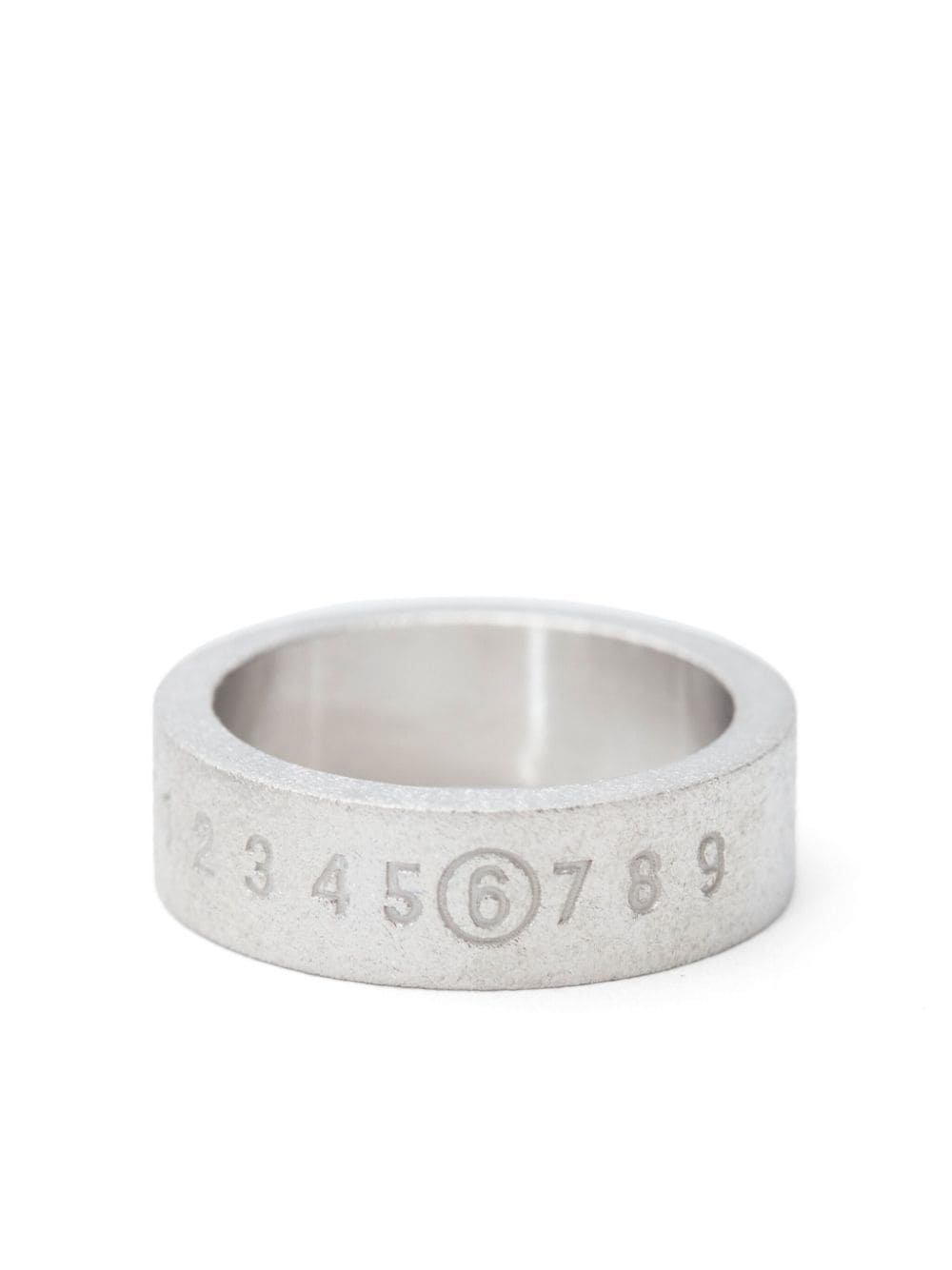 Mm6 Maison Margiela Numeric Signature Numbers-motif Ring In Metallic