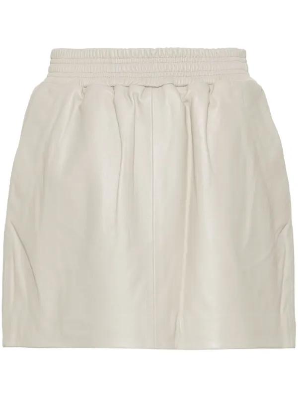 Arma Mare Leather Skirt in Neutrals