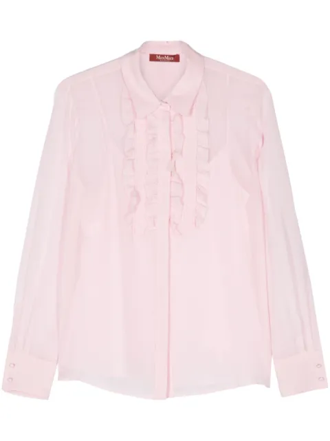 Max Mara Blusa Narvik em georgette de seda