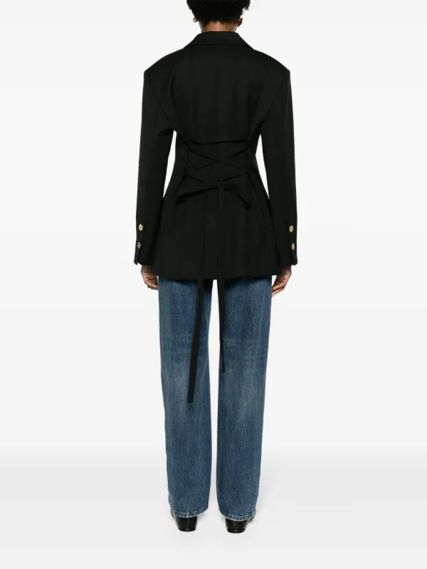 Patou single-breasted Belted Blazer | Black | FARFETCH