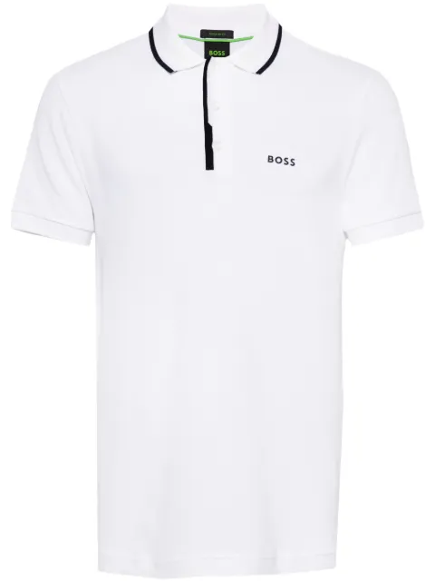 BOSS logo-print cotton polo shirt