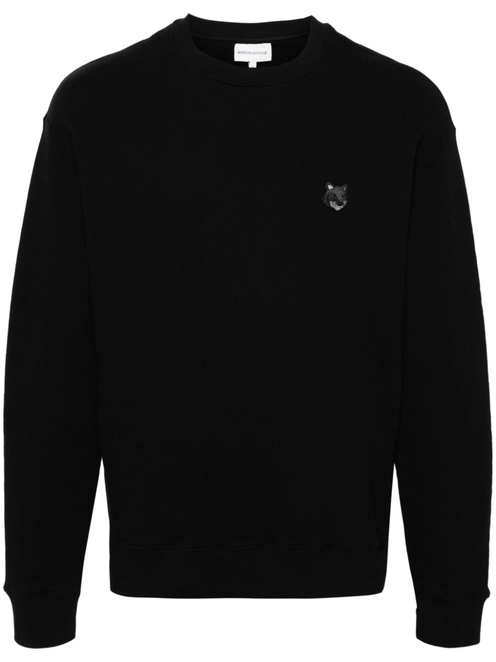 Shop Maison Kitsuné Bold Fox Head Cotton Sweatshirt In Black