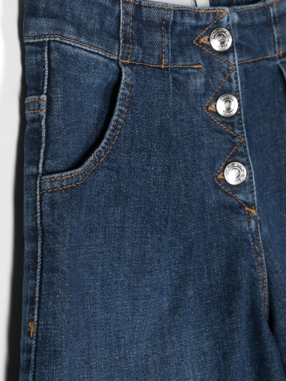 Shop Etro Pleated Denim Shorts In Blue