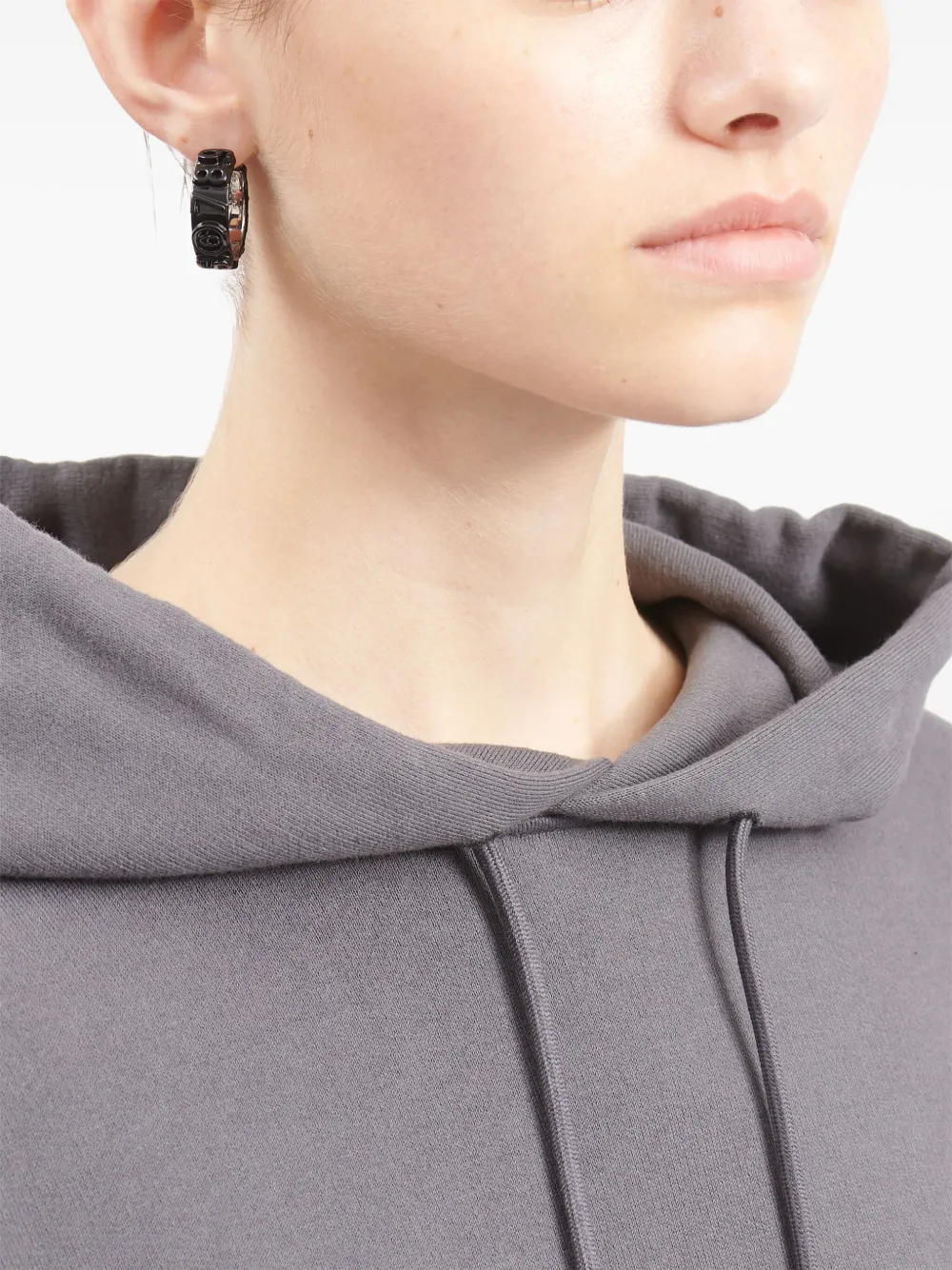 Mm6 Maison Margiela Numeric Hoop Earrings In Black