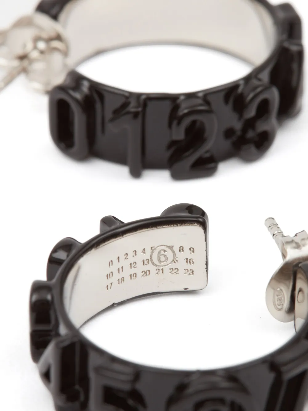 Mm6 Maison Margiela Numeric Hoop Earrings In Black