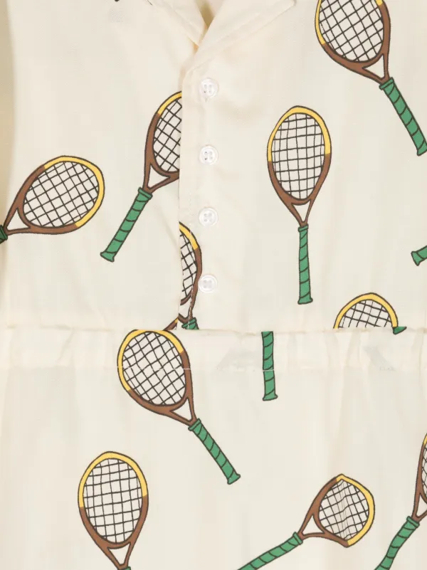 mini rodini tennis dress Mini Rodini Tennis-print Lyocell Shirtdress | Neutrals