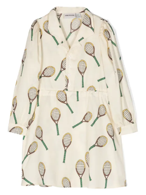 Mini Rodini vestido camisero con estampado Tennis