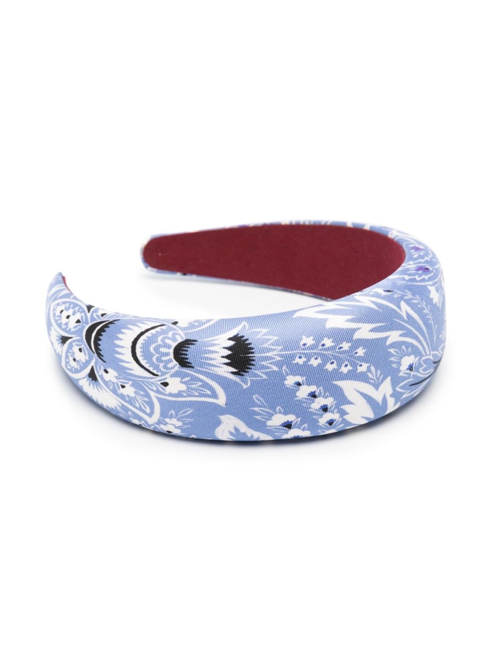 Shop Etro Flora-print Padded Headband In Blue