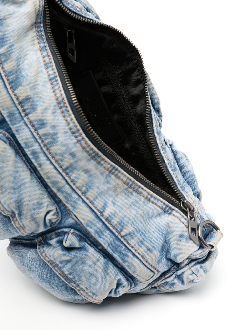 Shop Diesel Re-edition Travel 3000 Denim Shoulder Bag In Blue