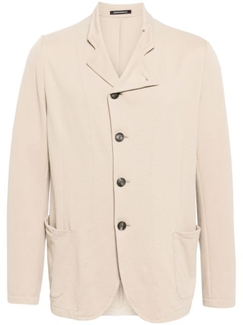 Emporio Armani textured-finish single-breasted blazer