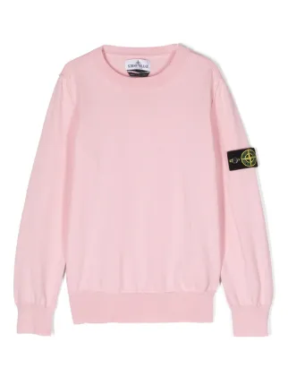 STONE ISLAND ピンクスウェット Stone Island Junior コンパス プルオーバー | ピンク | FARFETCH JP