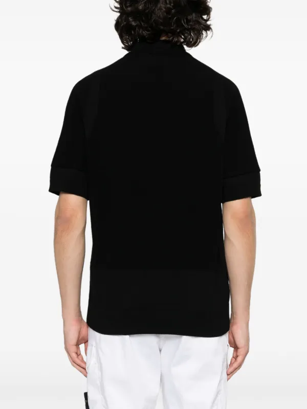Stone Island Compass Cotton Polo Shirt | Black | FARFETCH
