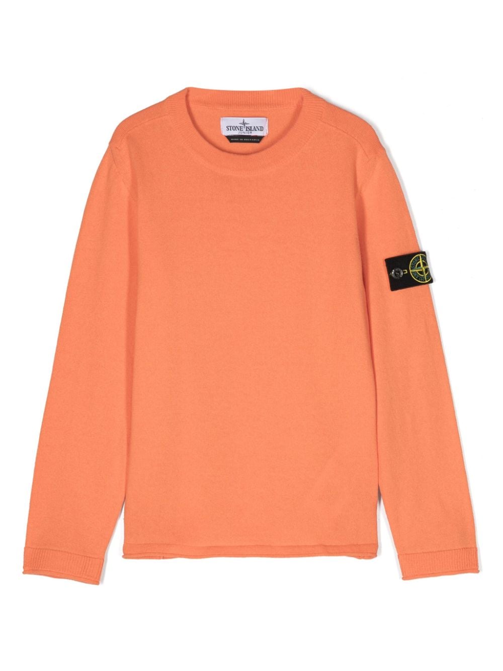 Stone Island Junior Kids' Compass Cotton Jumper In Orange