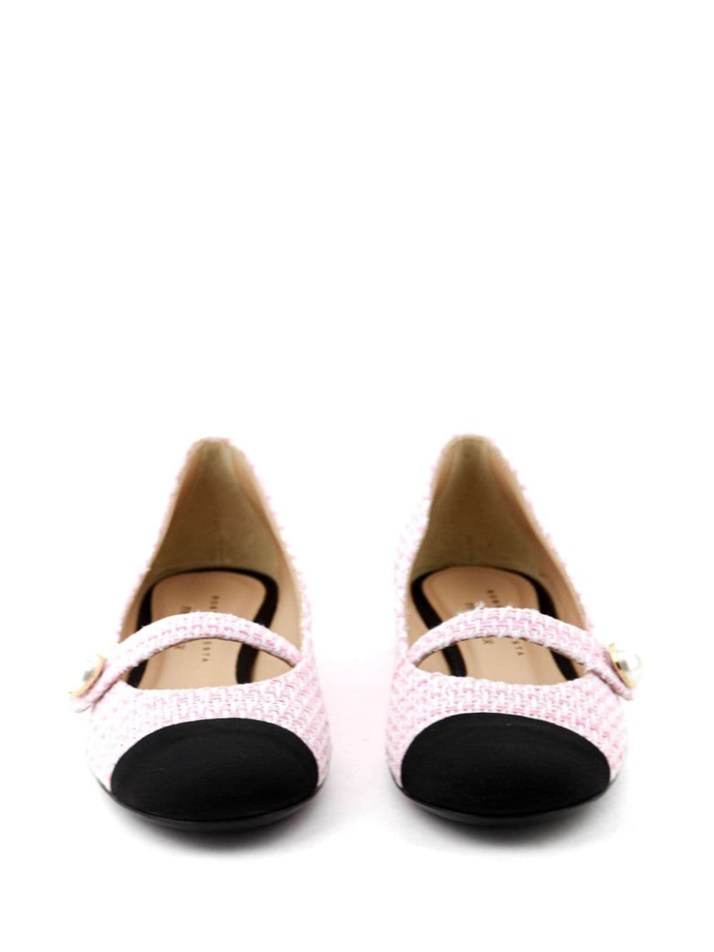 Shop Paul Warmer Divy Tweed Ballerina Shoes In Pink