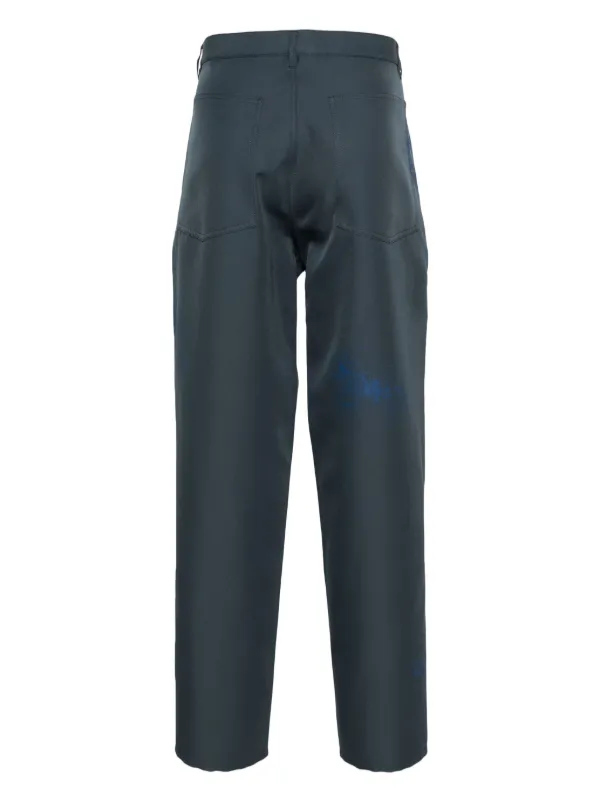 Comme Des Garçons Shirt spray-paint wide-leg Trousers | Green 