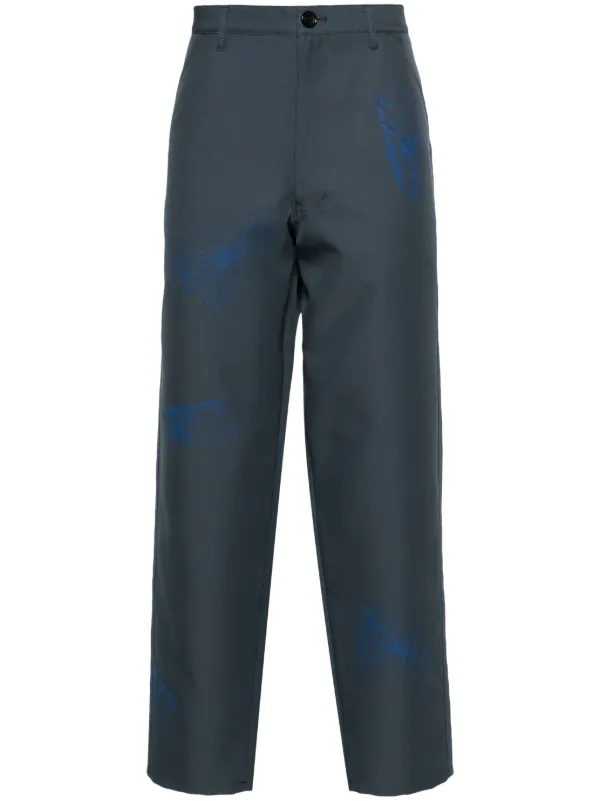 Comme Des Garçons Shirt スプレーペイント ワイドパンツ | グリーン