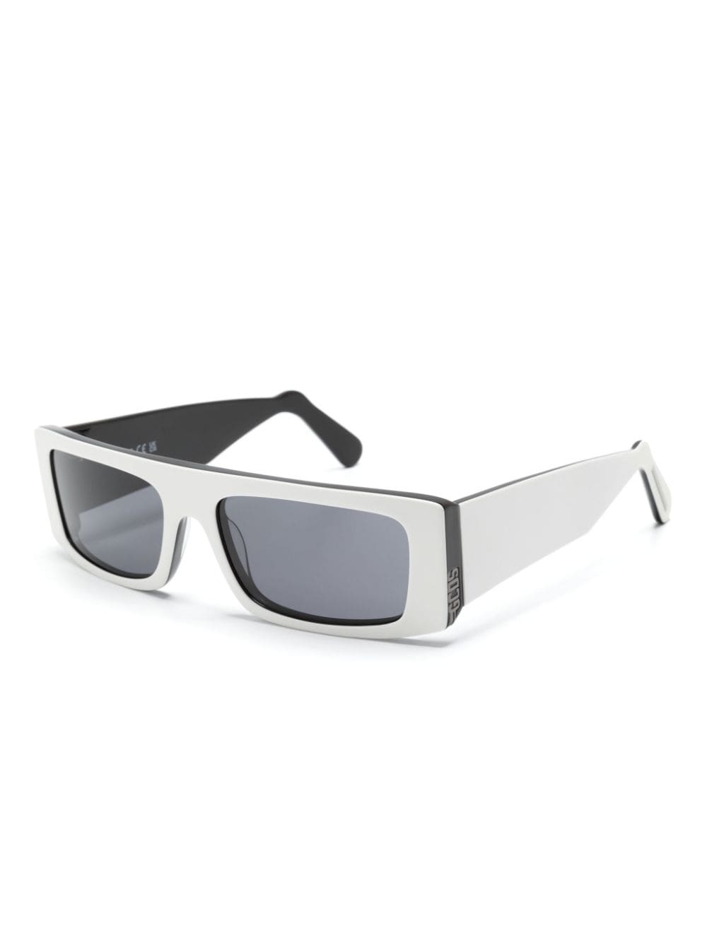 Shop Gcds Rectangle-frame Sunglasses In Weiss