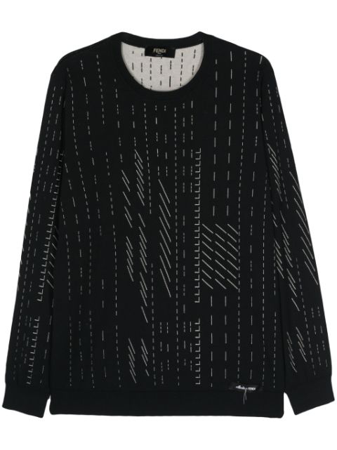 FENDI crew-neck jacquard jumper