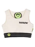 Barrow kids logo-print crop top - Neutrals