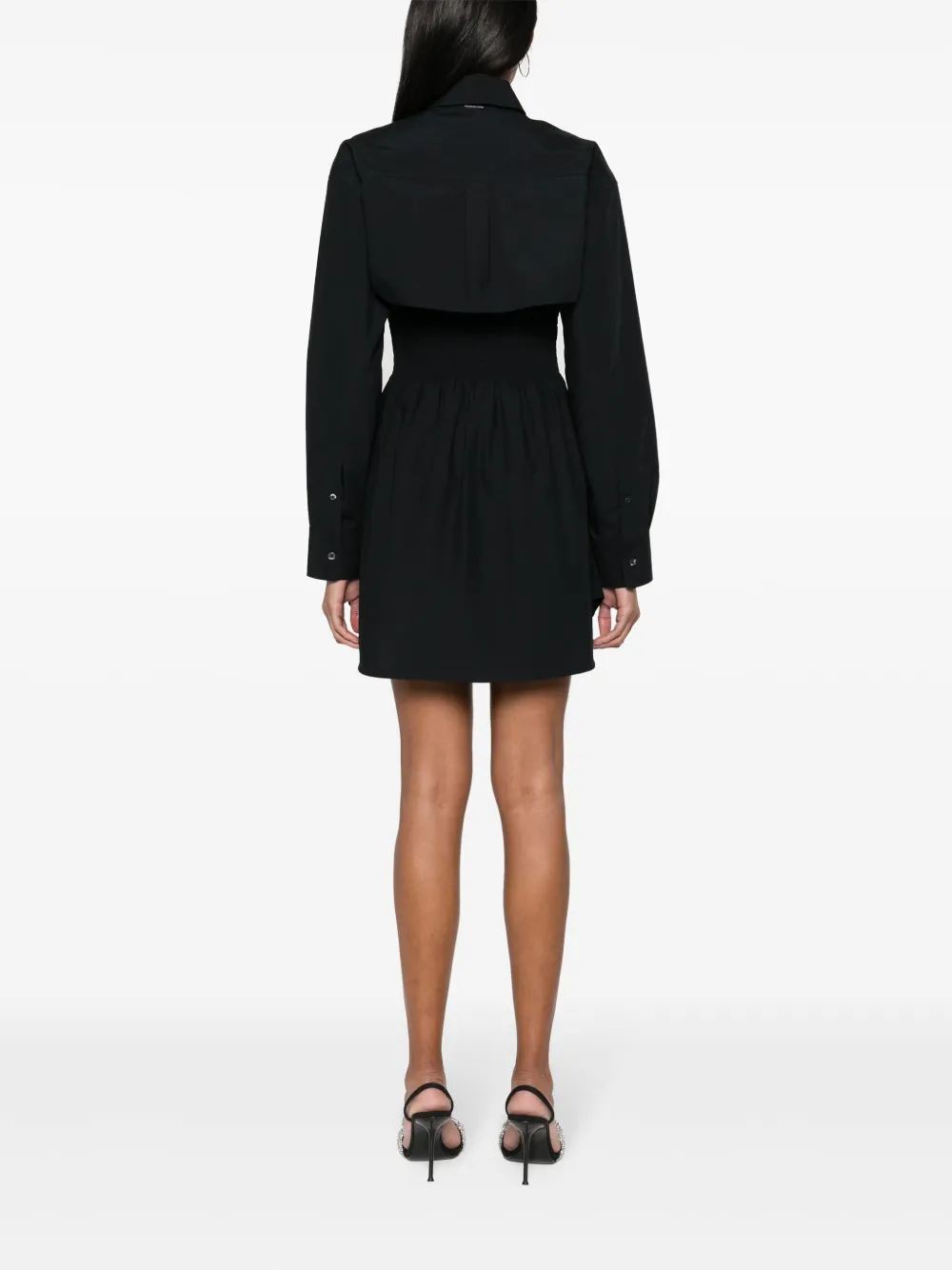 Shop Alexander Wang Layered-design Cotton Dress In Black