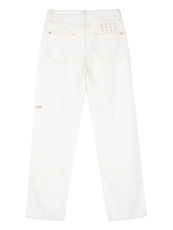 パンツ ksubi 28 white NEW KSUBI Men's Solid White Embroidered Skinny Jeans High