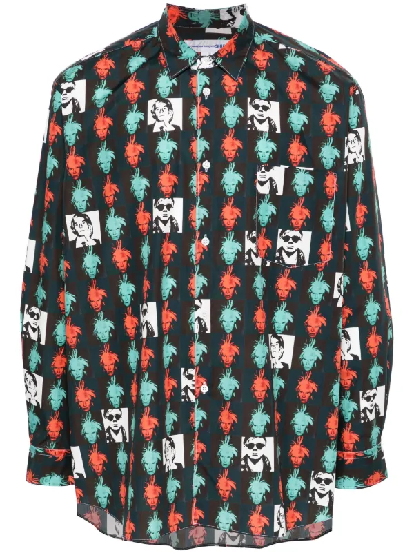Comme Des Garçons Shirt Camisa Com Estampa Andy Warhol | Preto