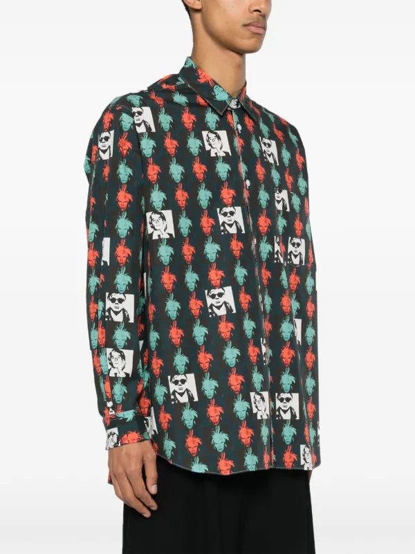 Comme Des Garçons Shirt Camicia Con Stampa Andy Warhol Nero