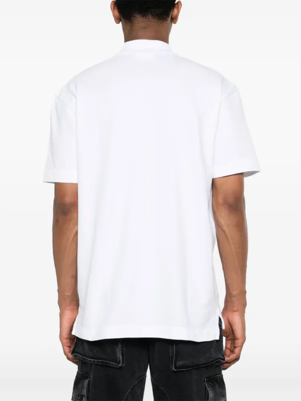 Maison Kitsuné Bold Fox Head Cotton Polo Shirt | White | FARFETCH