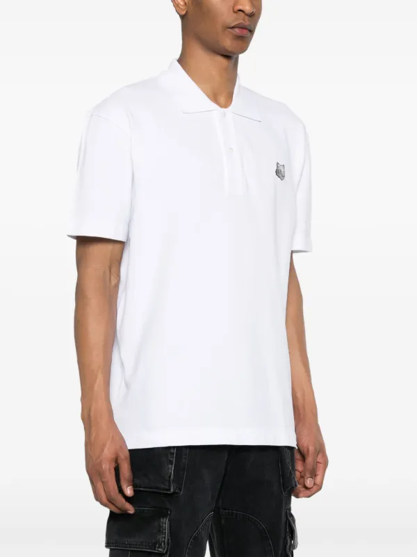 【送料&関税込】Maison KitsunAC Polo In White Cotton Maison Kitsuné Bold Fox Head Cotton Polo Shirt | White
