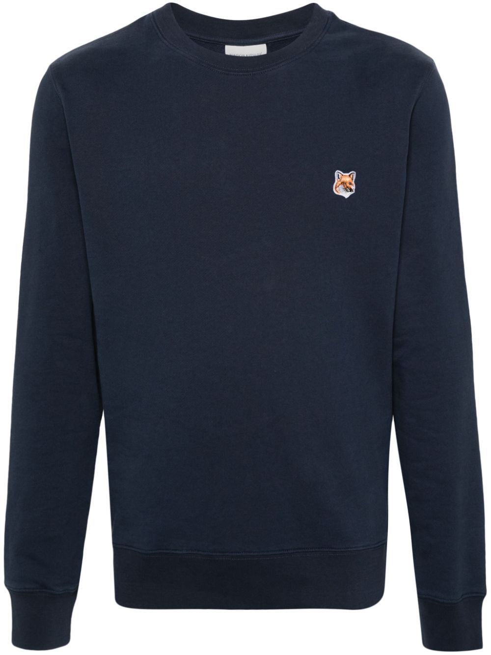 Shop Maison Kitsuné Bold Fox Head Cotton Sweatshirt In Blue