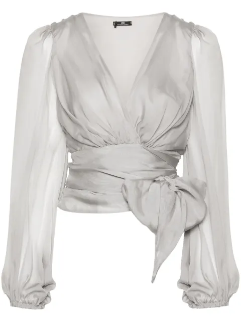 Elisabetta Franchi blusa de seda cruzada