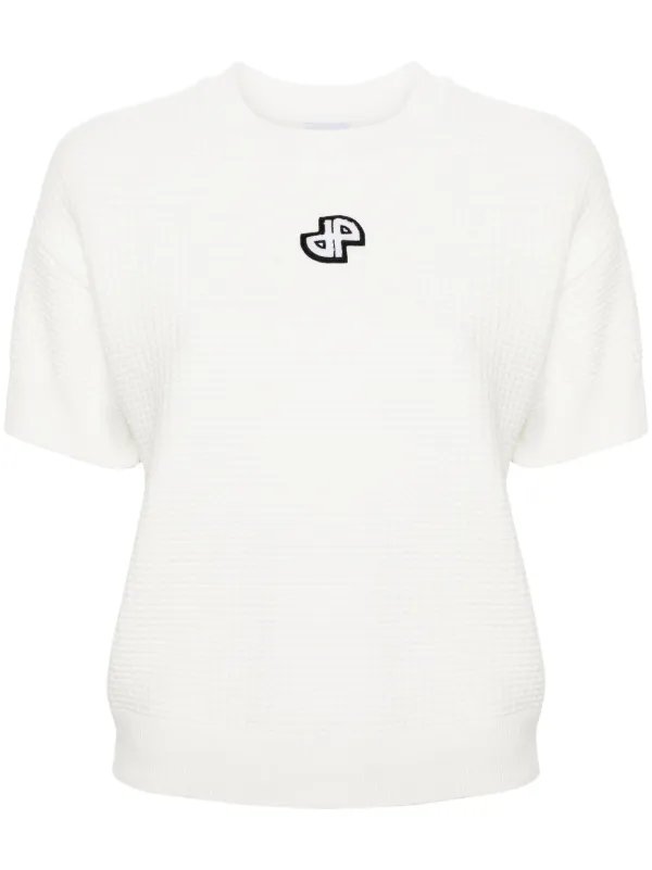 Patou 3D-knit Short-sleeved Jumper in Neutrals