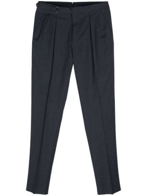 Canali belted slim-fit wool trousers