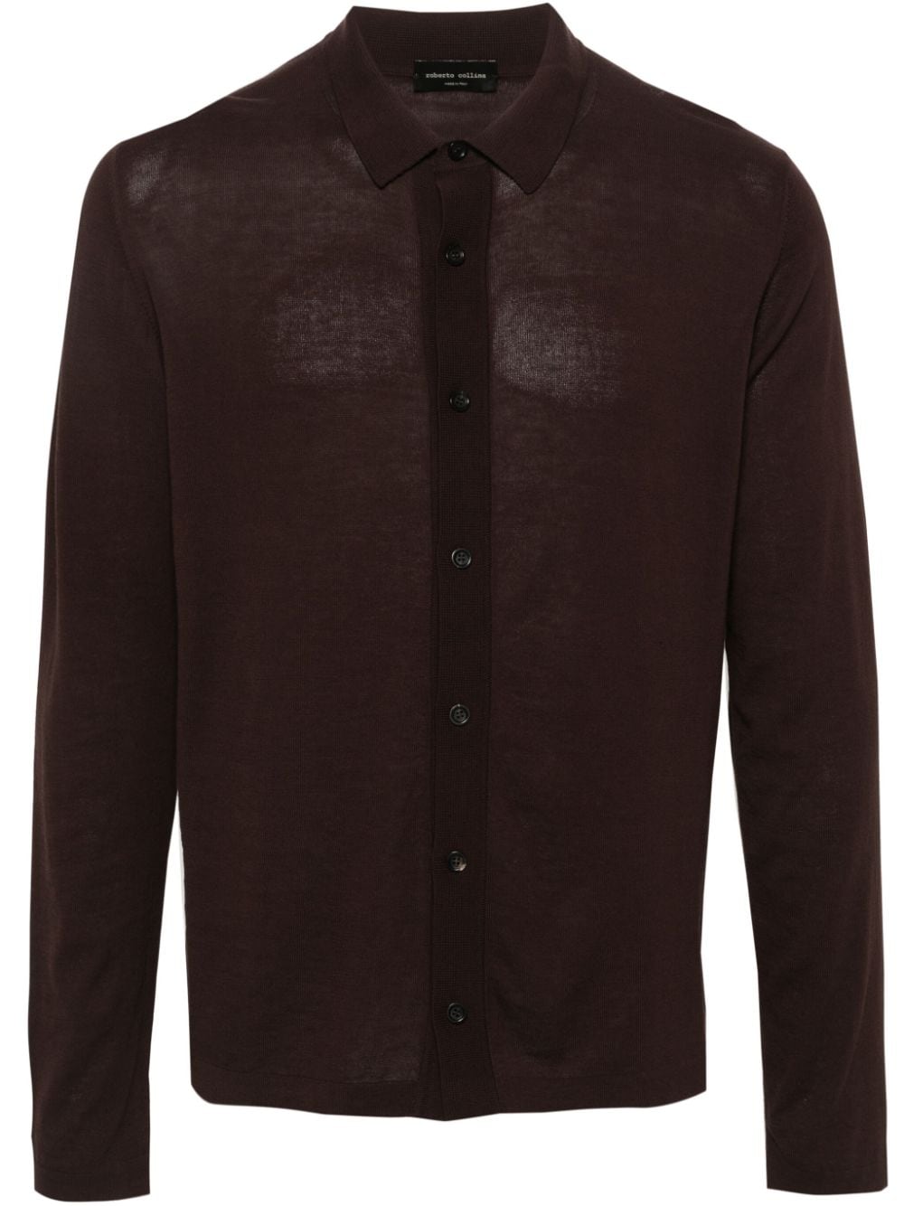 Roberto Collina Fine-knit Buttoned Jumper In Brown