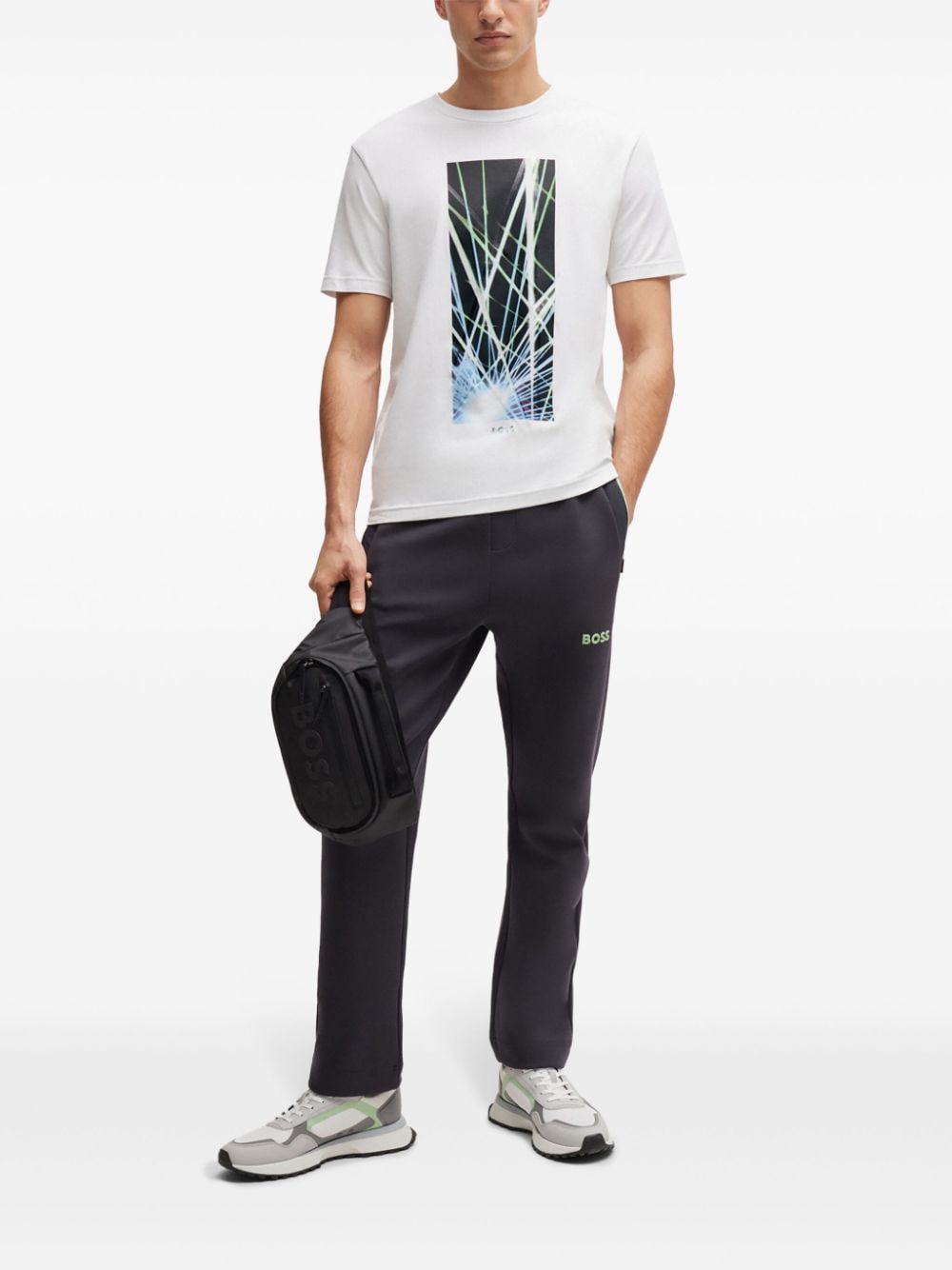 Shop Hugo Boss Graphic-print T-shirt In White