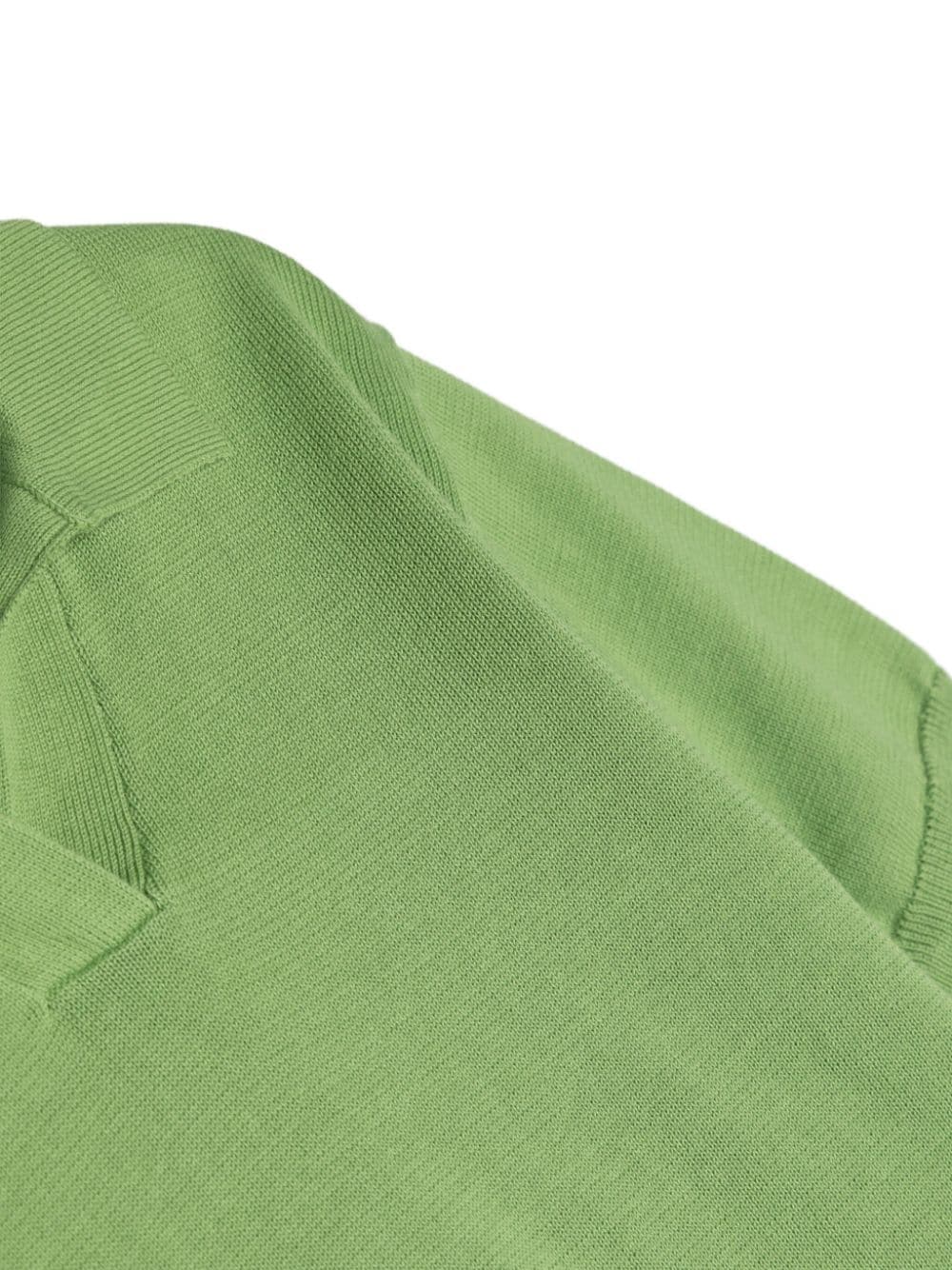 Shop Paolo Pecora Knitted Cotton Polo Shirt In Green