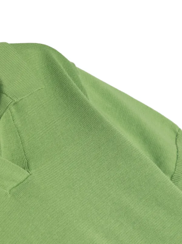 Paolo Pecora Kids Knitted Cotton Polo Shirt Green FARFETCH AO