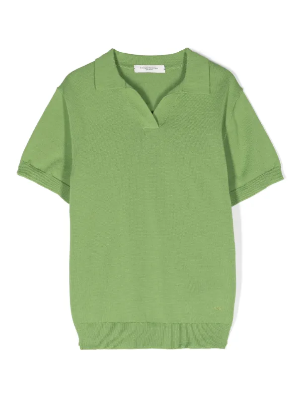 Paolo Pecora Kids Knitted Cotton Polo Shirt Green FARFETCH AO