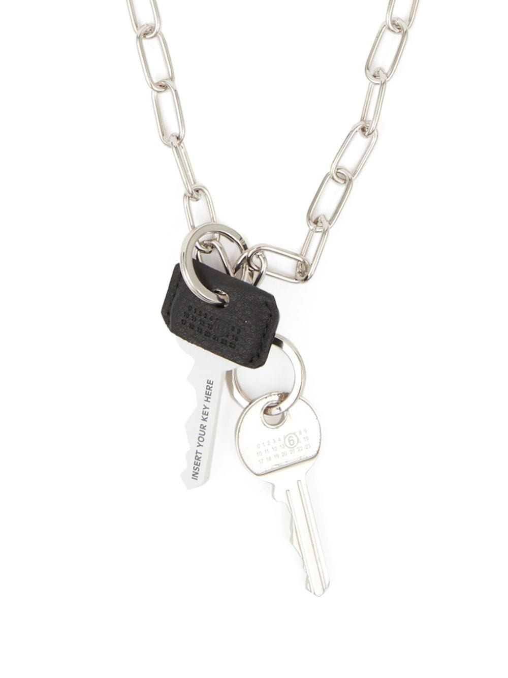 Shop Mm6 Maison Margiela Numeric Signature Key Necklace In Silver