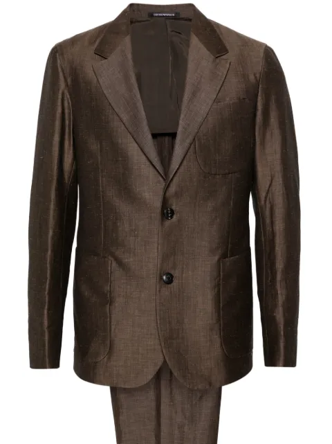 Emporio Armani single-breasted linen blend suit