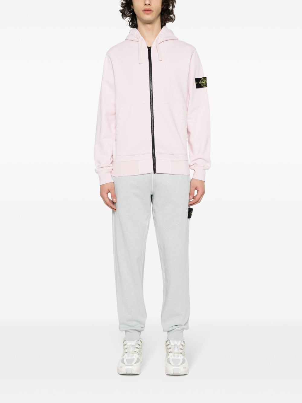 Shop Stone Island Compass-badge Cotton Track Pants In Blue