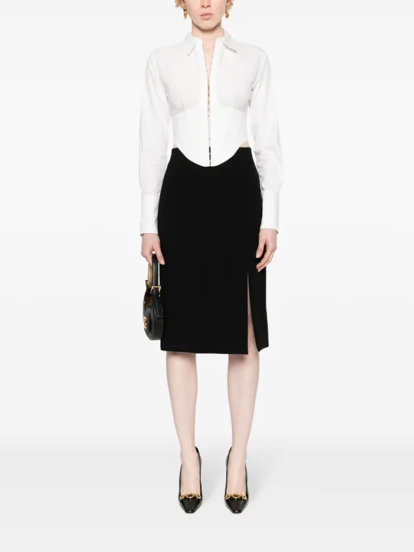 【送料&関税込】Dolce & Gabbana Slit Skirt Dolce & Gabbana side-slit Pencil Skirt | Black | FARFETCH