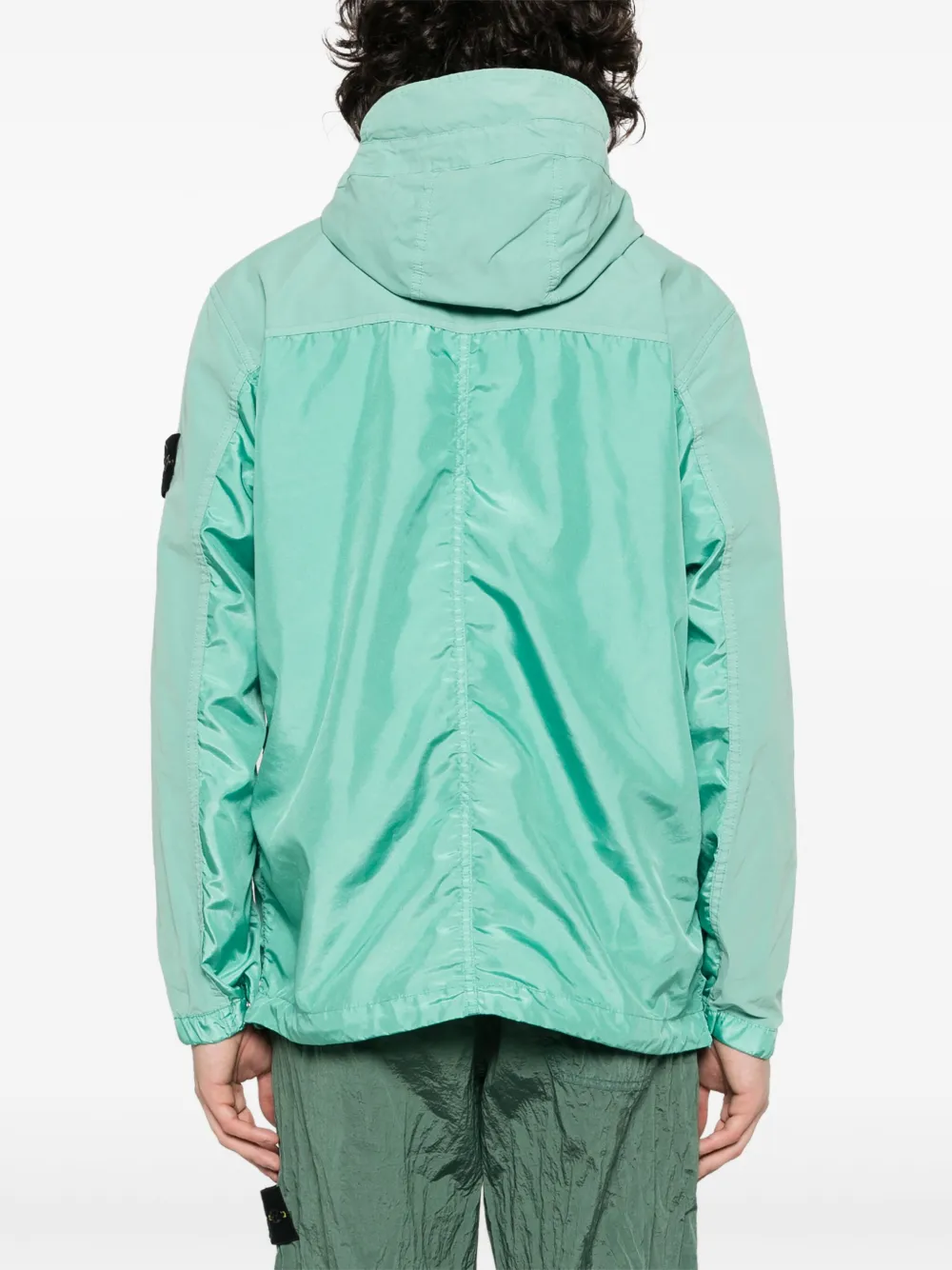 Shop Stone Island Lightweight Hooded Jacket In Green