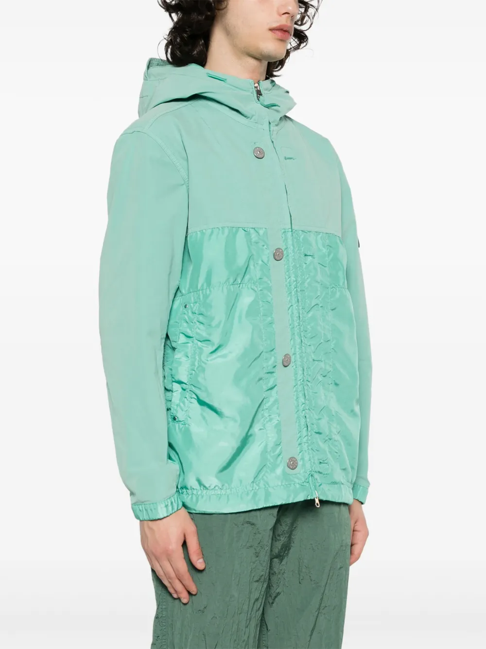 Shop Stone Island Lightweight Hooded Jacket In Green