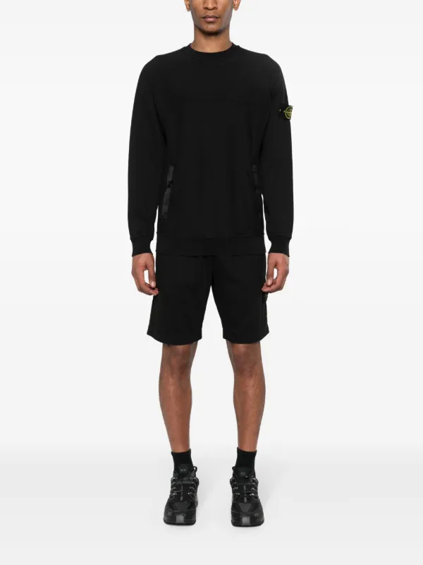 Stone Island コンパスバッジ スウェットシャツ | ブラック Stone Island コンパスバッジ スウェットシャツ | ブラック