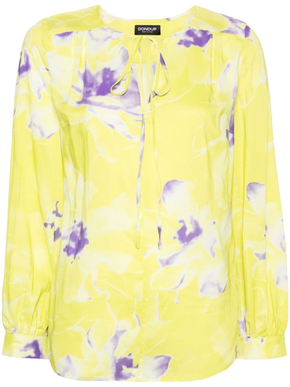 Dondup Abstract-print Blouse In Yellow