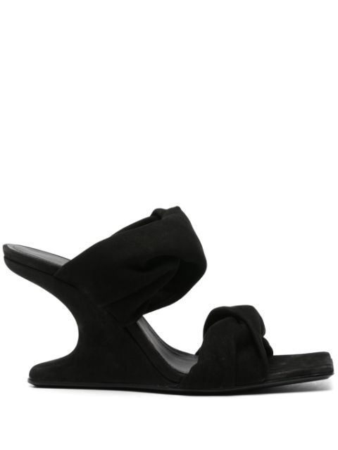 Rick Owens Cantilever 8 110mm twisted suede mules