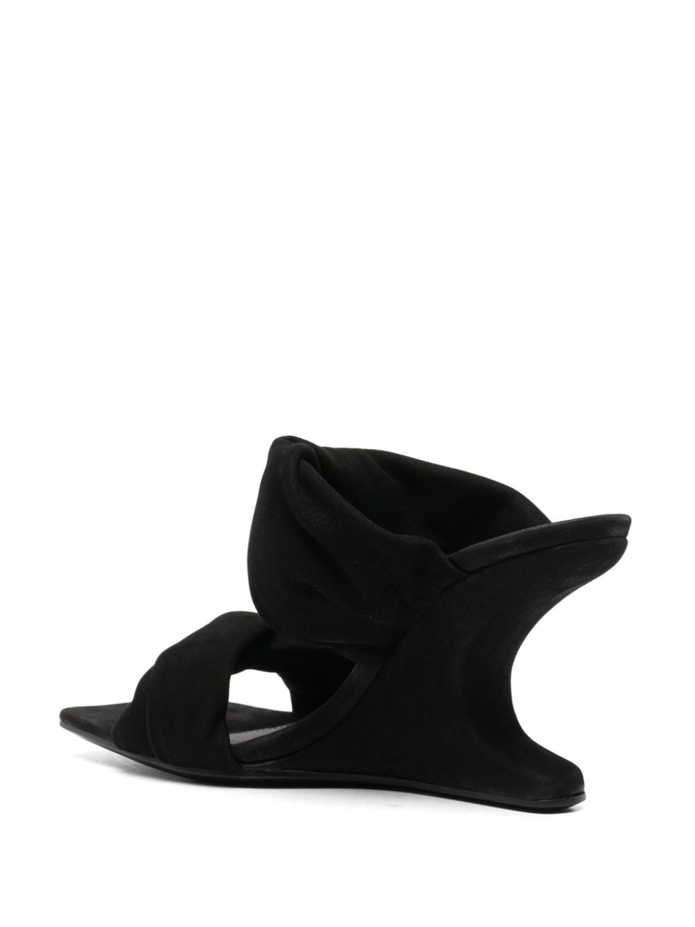 Shop Rick Owens Cantilever 8 110mm Twisted Suede Mules In Black